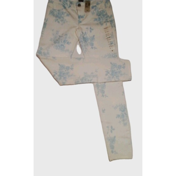 Women's American Eagle White With Blue Floral Jeans New With Tags Size 2 Regular - Picture 1 of 16